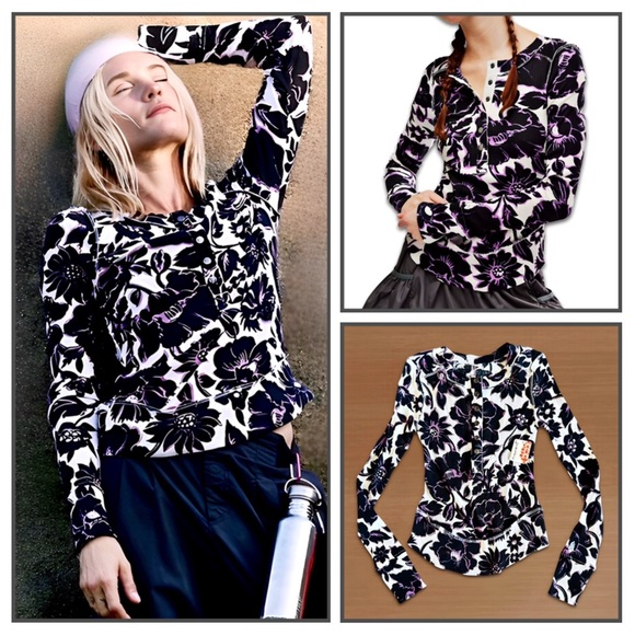 NWT Free People Movement Rally Printed Layer Top - Picture 1 of 15